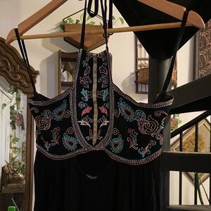 EARTHBOUND Black Embroidered Dress